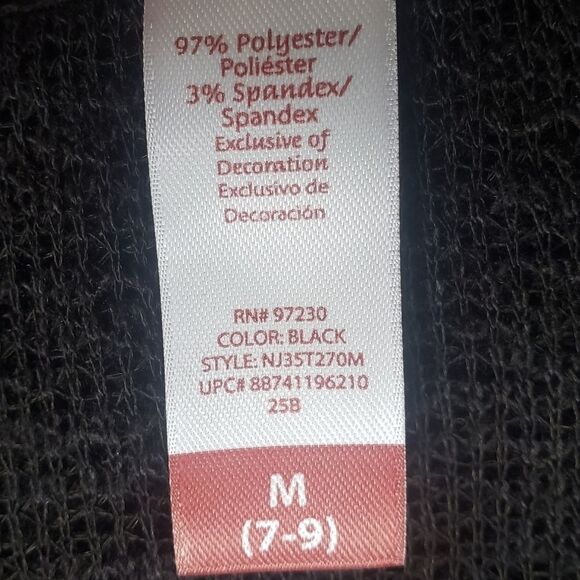 Women's Boho Black Fringe Poncho Jacket M - Picture 3 of 6